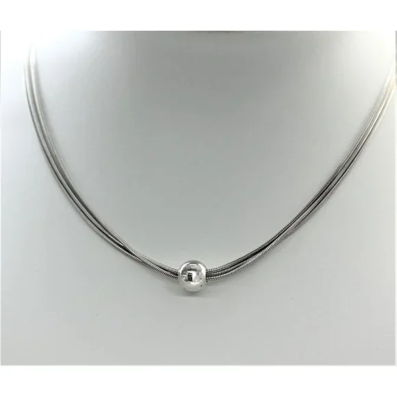 925 STERLING SILPADA Thoreau 3 strand necklace VINTAGE w/patina  16" - Picture 2 of 6